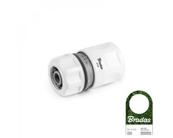 Bradas WHITE LINE Koppeling 13 mm (1/2") met STOP – Tuinslang Snelkoppeling met Waterstop – Geschikt voor 1/2" en 5/8" Slang