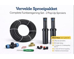 Complete RainBird tuinsproeierset 3500 met tyleenslang | 2 pop-upsproeiers | 2 sproeiers | Sproeibereik 5 t/m 10 meter