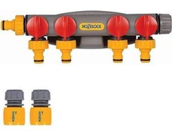 HOZELOCK 4-WEG WATERVERDELER 3/4" en 1/2''