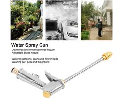 Lange hogedrukslang met messing mondstuk voor autowassen en tuinieren