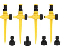 longziming - 4 Paar Tuinsproeiers - Gazonsproeier - 360 Graden Irrigatiesysteem - Automatische Tuinsproeier - Verstelbare Watersproeier - Met Snelle Connector - Sproeiersysteem Voor Tuin