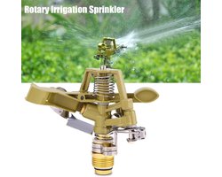 Messing slagsproeier 2 stuks - 360 graden verstelbaar - Zinklegering sproeier - Zware sproeierkop met draaibare tuimelaar - Tuinsproeier voor water - 1/2 inch.