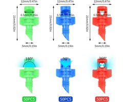 Mini tuinsproeiers voor gazon en tuin irrigatie - 150 stuks, klein oppervlak, nevelsproeier