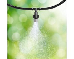 Mist Koelsysteem Tuin – Vernevelaar Set – Mistpoort / Mist Slang – 10 Meter – 10 Sproeikoppen – Waterverneveling – Tuin Irrigatie & Zomer Verkoeling – Aansluiting 1/2 Inch & 3/4 Inch (12,7 mm & 19 mm) -1 Stuks [11679]