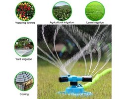 Professionele volledig automatische tuinsproeier, gazonsproeier, nieuw draagbaar 360 graden roterend bewateringssysteem (blauw)