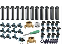 RainBird tuinsproeierset 5004 zonder tyleenslang | 12x pop-upsproeier | 12 sproeiers | Sproeibereik 10 t/m 15 meter