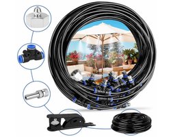 Terras Brumizeringsset 15M met 15 Sproeiers – Vernevelingssysteem voor Tuin, Serre & Trampoline – Waterbesparend Koelsysteem met UV-bestendige Slang en Metalen Aansluitingen - ANMI