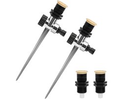 TOVBMUP Tuinsproeier - Tuingazonsproeier - 4 ronde sproeiers + 2 stevige metalen pinnen - Waterbereik traploos instelbaar van 0 tot 360 graden