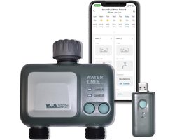 Tuin Irrigatie - Irrigatiecomputer - Automatische Irrigatie - met Wifi-hub - 2 Uitgangen - IPX5 Waterdicht - Watertimer - voor Tuin - Gazon - 2.4 GHz - App-bedienen