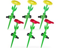 tuinsproeier bloem - set van 6 - watersproeier kinderen - met grondpen