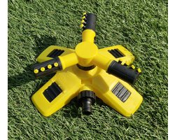 Tuinsproeier - Cirkelsproeier - Zwenksproeier - Beregeningssysteem - Sproeier tuin - Dubbele aansluiting mogelijk - Geel