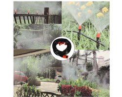 Ultieme Verkoeling & Bewateringsoplossing: 20m Verstelbaar Watergordijn Irrigatiesysteem met Sproeikoppen voor Gazons, Tuinen & Terrassen – Vernevelaar – Tuinsproeier – Garden Sprinkle – Ideaal voor Garden Party of Wedding bij Warm Weer