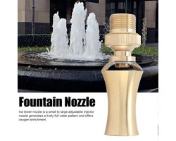 Verstelbare Jet Spray Head voor Vijverfontein - Messing Nozzle Spray Head - Richtbaar en Verstelbaar - Ice Tower Ceder - Vijver Sprinkler Nozzle - 25mm - G1/2 Vrouwelijke Draad G3/4 Mannelijke Draad
