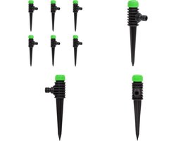 vidaXL - Sproeiers - 6 - st - 3x6x19,5 - cm - ABS - en - PP - groen - en - zwart
