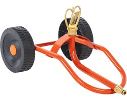 vidaXL - Sproeierslede - op - wielen - met - draaibare - kop - staal - rood