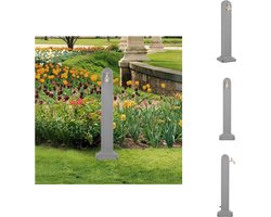 vidaXL - Waterzuil - met - kraan - steen-look - lichtgrijs