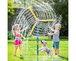 Windmolen-watersproeier voor kinderen, 360 graden draaiend tuinspeelgoed met 36 sproeiers, zomer outdoor waterspel voor jongens en meisjes, tuinirrigatie