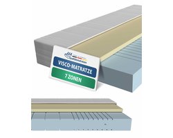 AM Qualitätsmatratzen - Traagschuim matras 180x200cm - Zacht (H2) - Hoogwaardig matras met 4cm traagschuim deklaag - 20cm hoogte - Made in Germany