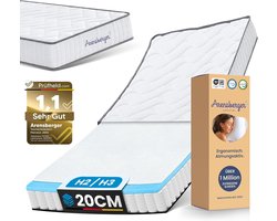 Arensberger matras 160 x 200 cm - JANA Springveermatras – 7-Zone Matras met Schuim en Pocketveren Kern, H2/H3 Medium Stevig Ligcomfort – Matras 160cm x 200cm x 19cm