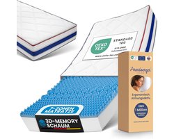 Arensberger RELAXX matras 140x200 cm - Gel Matras – 7-Zone Omkeerbaar Koudschuim Matras met 3D Memory Foam, H4/H3/H2 Gemengde Hardheid en Optimale Drukverlaging - Matras 140cm x 200cm x 25cm