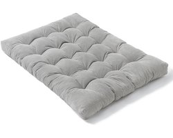 Bananair - Futon matras - Futon bed - Vloermatras - Logeerbed Tweepersoons - Ribfluweel - 160x200 cm - Lichtgrijs