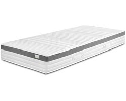 Bodyprotect 140 x 200 cm pocketveringmatras 520 | orthopedisch matras met hardheidsgraad 2 | 7 comfortzones | Made in EU | afneembare hoes van polyester, wasbaar op 60 graden | 140 x 200 x 21 cm | wit