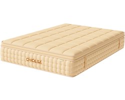 CHICASA Matras 180x200 cm – 25 – 9-Zones Pocketvering – HR Koudschuim – H3 Hardheid – Orthopedisch – OEKO-TEX Gecertificeerd – Anti-Allergisch – Wafelstof Bekleding – Geschikt voor Kinderen & Volwassenen – Hotelkwaliteit