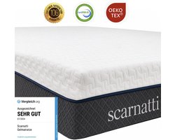 Comfort Tweepersoons Matras 160x200 - 18 cm 2in1 Koudschuim en Traagschuim - Bamboe tijk - logeermatrassen - Matrassen - 160 x 200 cm