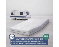 EasyBedden® Matras Fransbed opmaat caravan matras Mars 140x198 Koudschuim HR45 circa 16 cm
