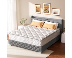 Elekiatech matras 160x200 tweepersoons - 25 cm Dik - Tweepersoonsmatrassen - Pocketvering Matras - met 9-laags Composietstructuur