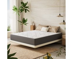 HOMAVO Matras 140x200 cm – 22 cm – 7-zones Pocketveringmatras – HR Koudschuim & Groene thee schuim – OEKO-TEX gecertificeerd – Jacquard patroon – Voor thuis en hotel