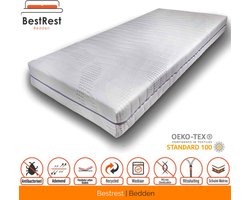 Koudschuim matras - 160x220cm - Hybride Foam - 21cm Matrasdikte - CoolTouch Hoes - Afritsbaar/Wasbaar - Hotel Kwaliteit -Bestrest Bedden