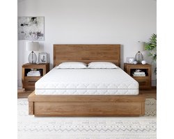 Matras 140 x 190 cm - Hoogte 21cm - Pocketvering matras 140x190 met 7 zones - Ergonomisch - Gemiddeld of medium stevig - Matras 140x190 Tweepersoons - Ademende Matrassen 140 x 190 Koudschuim matras geveerd