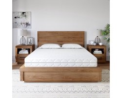 Matras 160 x 200 cm - Hoogte 21cm - Pocketvering matras 160x200 met 7 zones - Ergonomisch - Zacht - Matras 160x200 Tweepersoons - Ademende Matrassen 160 x 200 Koudschuim matras geveerd