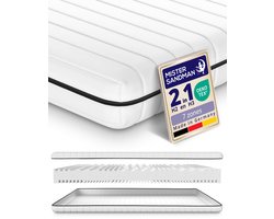 Matras 180 x 200 cm - Hoogte ca. 15 cm - Ergonomische matras - Koudschuimmatras met 7 zones - Matras 180x200 tweepersoons - Admende matrassen - Matras gemiddeld