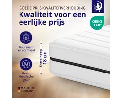 Matras - 180x200 - 7 zones - koudschuim - premium plus tijk - 18 cm