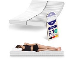 Matras - 180x200 - 7 zones - koudschuim - premium tijk - Allergievriendelijk - 15 cm hoog – Zacht