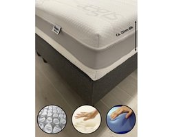 Matras 180x220 - Aegis Prestige - 2-zijdig - HR55 koudschuim - Nasa Traagschuim - 7-zones pocketvering -  4 seizoenen - ca. 25cm dik