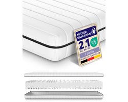 Matras - 200x200 - 7 zones - koudschuim - premium plus tijk - 18 cm