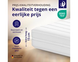 Matras - 200x200 - 7 zones - koudschuim - premium tijk - Allergievriendelijk - 15 cm hoog - Gemiddeld