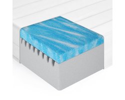Orthopedische matras 180x200 - Hybrid matras van koudschuim + topmatras van gel - Matras 180 x 200 cm stevig - 7 zones - Comfortabel ligging - Tweepersoons matras 180x200 - Dikte ca. 15 cm