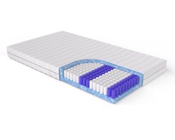 Pocket Matras Koudschuim 160x200 20cm Met Luxe Bamboe Hoes Met Rits - Stevig