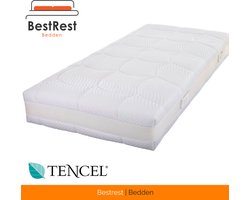 Pocketvering Matras 140x220 – 25cm Dik – Tencel 1000 – HR55 Koudschuim – Tencel Hoes – Ventilerend & Veerkrachtig – Anti-Allergisch