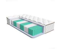 Saikefy Matras 80 x 200 cm - 22cm - Pocketvering Matras - 7-Zones - Orthopedisch - Afritsbaar en wasbaar hoeslaken - Anti-Allergie - Traagschuim - Gemiddelde Stevigheid