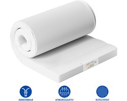 Saikefy - Topdekmatras - Topper Matras 140x200 cm, 7cm dik, H3-comfortschuim, afneembare en wasbare hoes, antislipbodem met hoeklussen, comfortabele matrasbeschermer geschikt voor boxsprings en slaapbanken