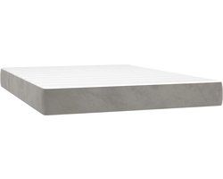 vidaXL - Pocketveringmatras - 140x200x20 - cm - fluweel - lichtgrijs