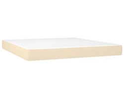 vidaXL - Pocketveringmatras - medium - 160x200x20 - cm - stof - crèmekleurig