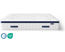 Akkon® Original Matras 120x200 cm | 2-in-1 matras met topper - Pocketvering - Natuur Latex - 100 nachten proefslapen