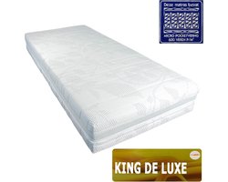 Slaaploods.nl King de Luxe - Micro Pocketvering Matras - Latex Afdeklaag - 120x220x25 cm - Hard