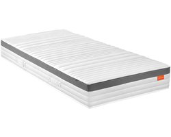 sleepling 120 x 200 cm Premium 1000-pocketveringmatras | Hardheidsgraad 2 | Matras met tonvormige pocketveren | Premium koudschuim topper | 7 zones | Made in EU | afneembare hoes van polyester, wasbaar op 60 graden | 120 x 200 x 23 cm | wit